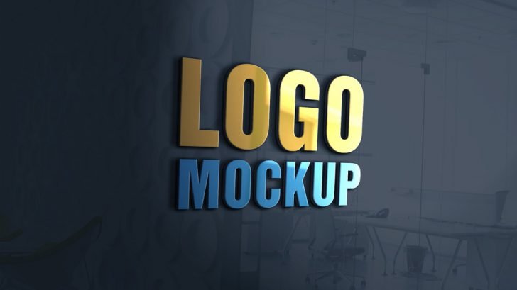 3d glass logo mockup app