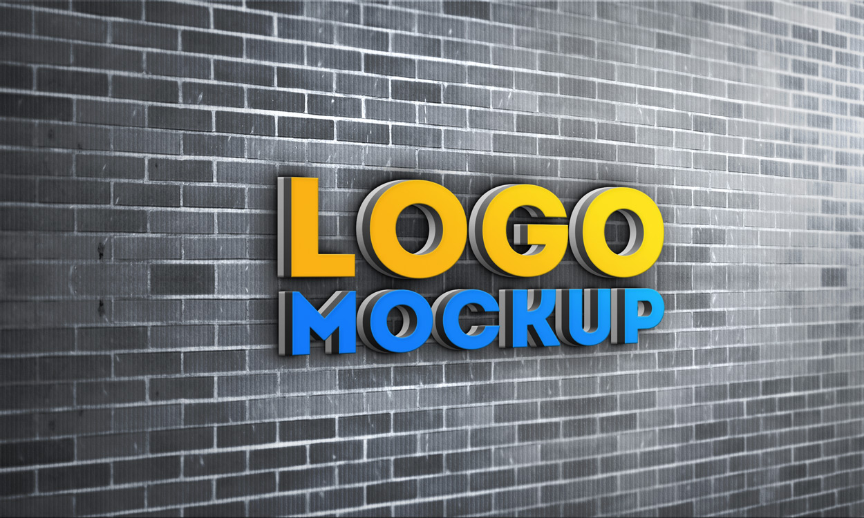 Download Brick Wall 3D Logo MockUp