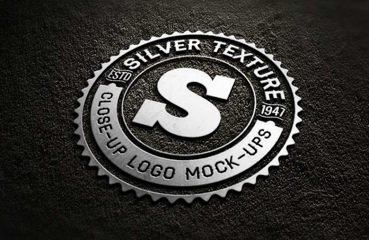 Silver Close Up Free Logo MockUp