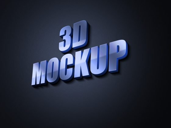 3D Glass Logo MockUp - Front View