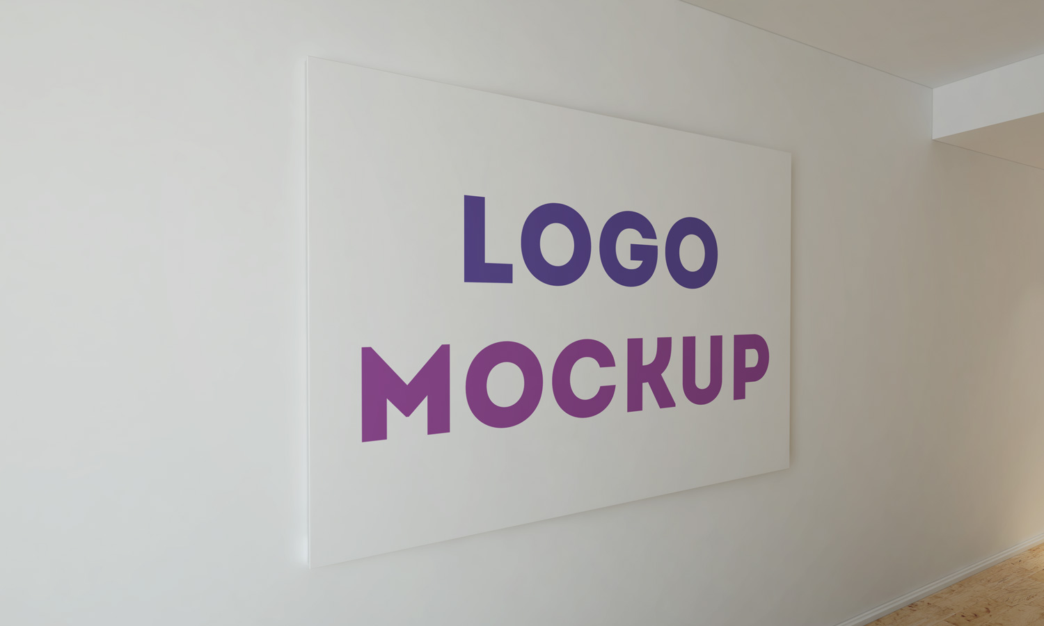 2 wall mockup logo 3d Office MockUp Logo Free Wall