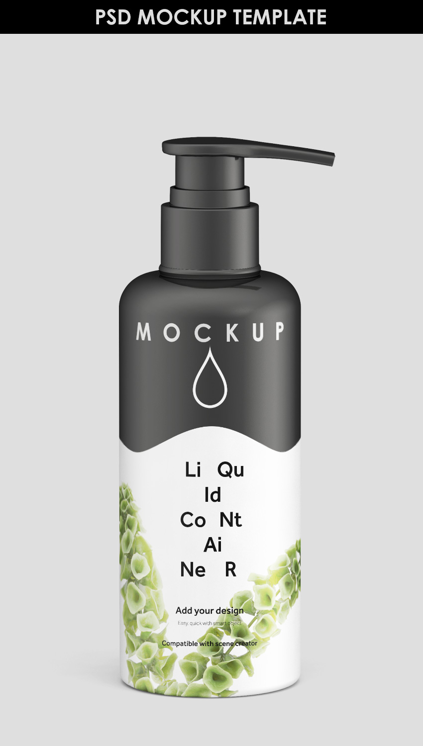 Download Spray Bottle MockUp Template PSD