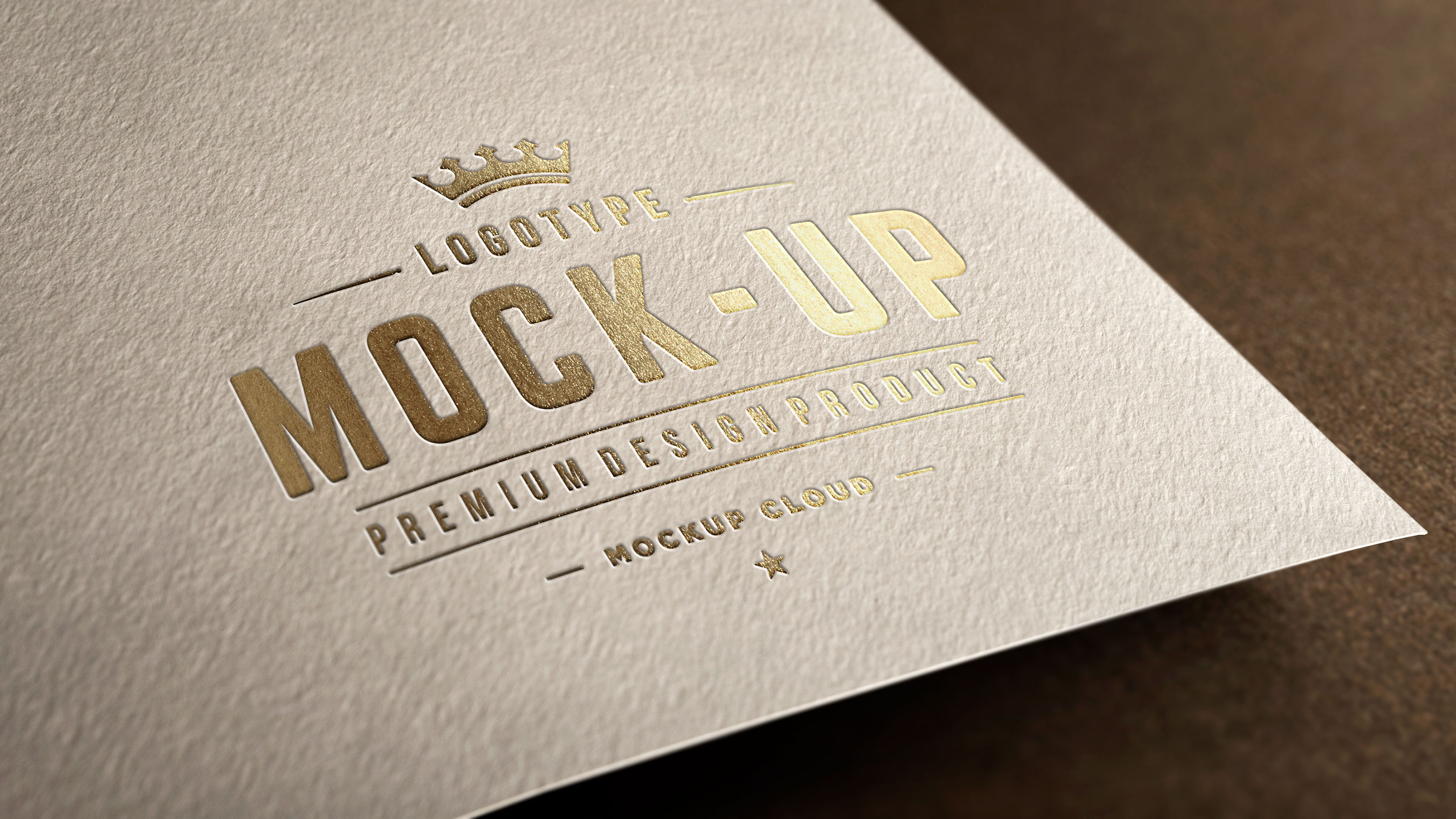 Download Gold Engraved Free Paper Logo Mockup