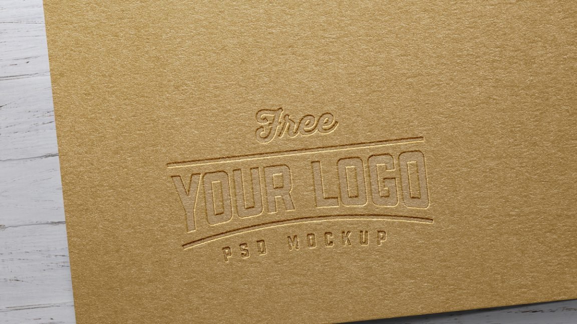 Paper Engraved Logo Mockup