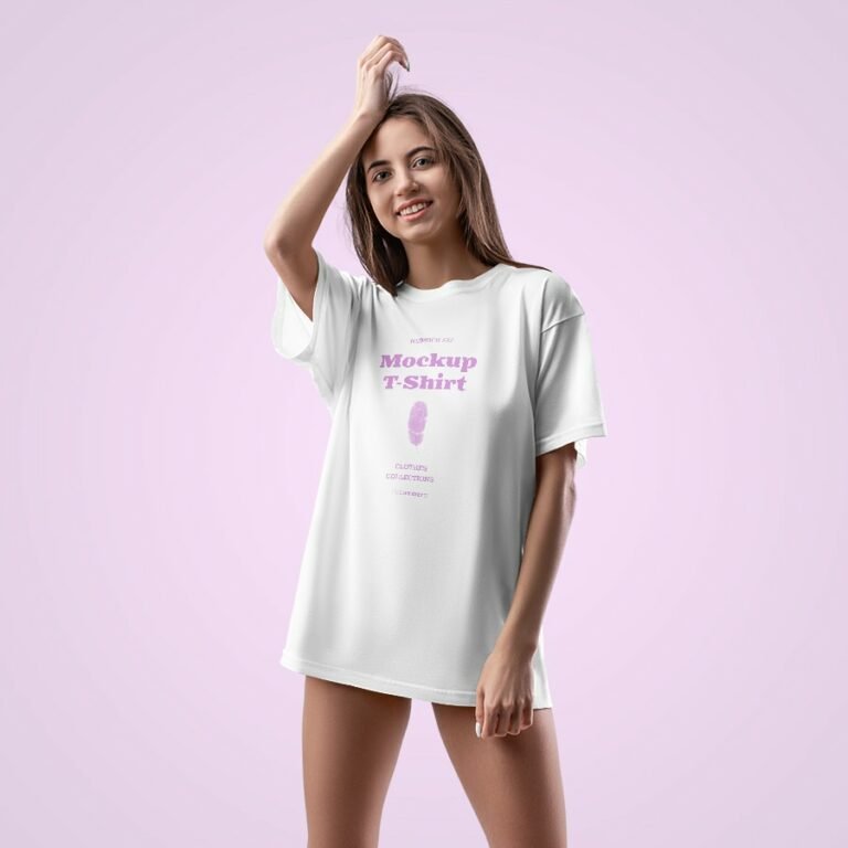 Woman Oversize T-shirt MockUp